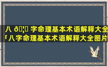 八 🦄 字命理基本术语解释大全「八字命理基本术语解释大全图片」